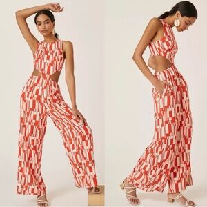 Corey Lynn Calter Cutout Wide-Leg Jumpsuit EUC